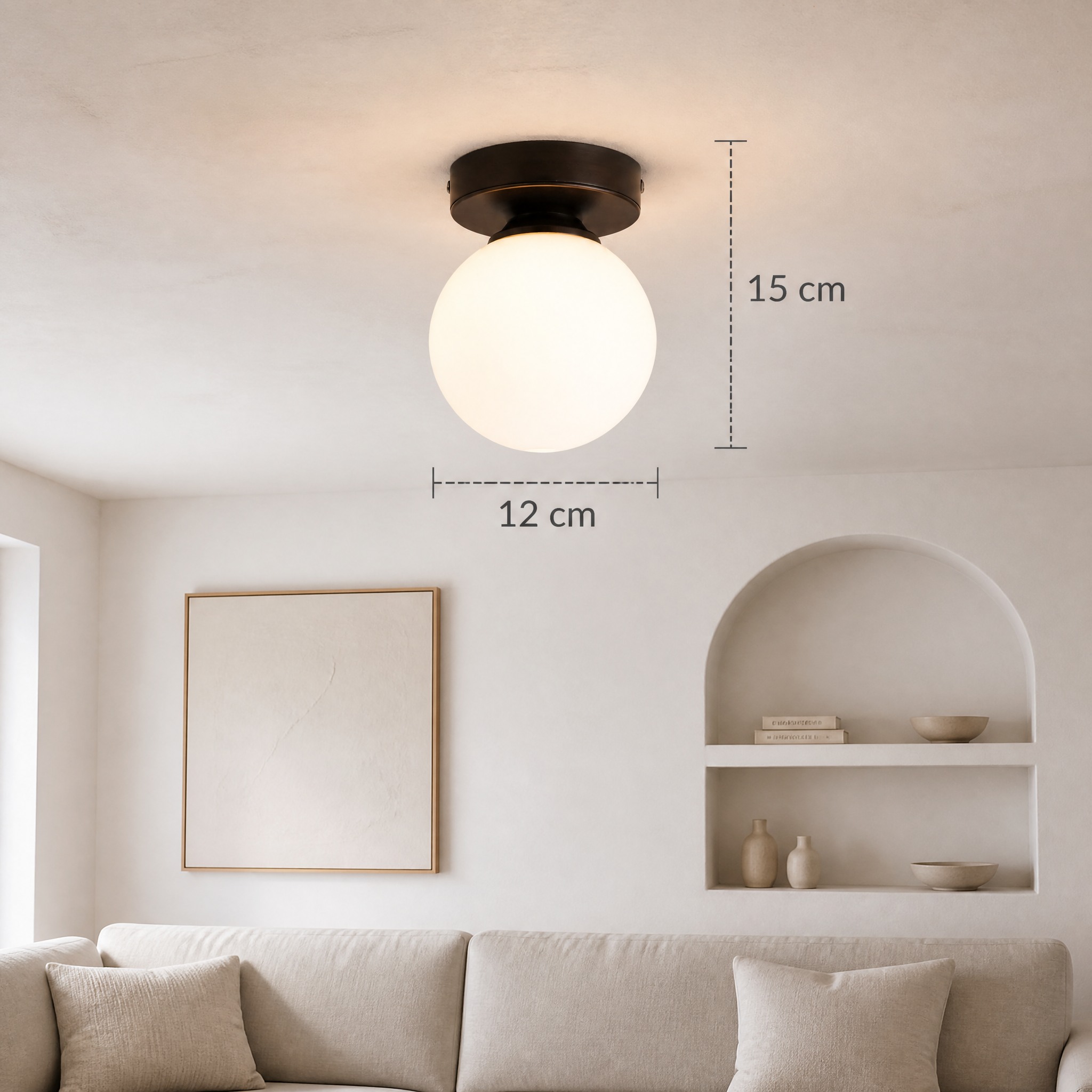 Plafonnier Laiton et Verre J