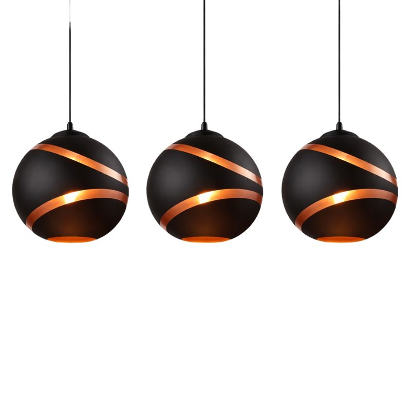 Suspension 3 Boules Noires