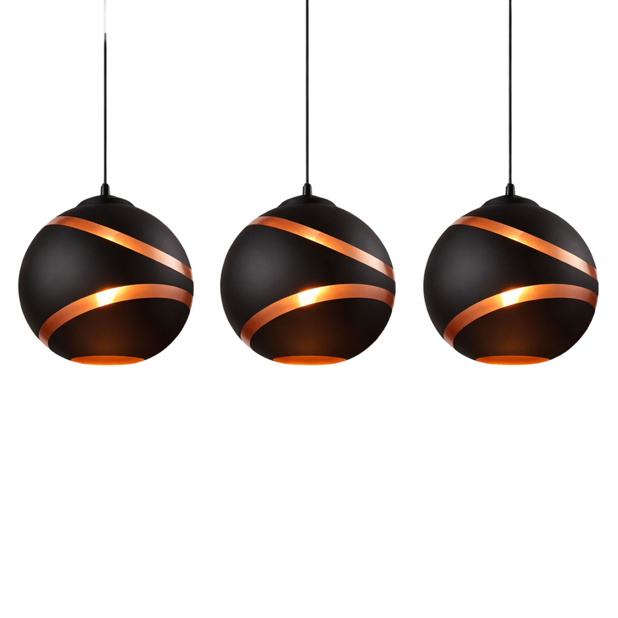 Suspension 3 Boules Noires