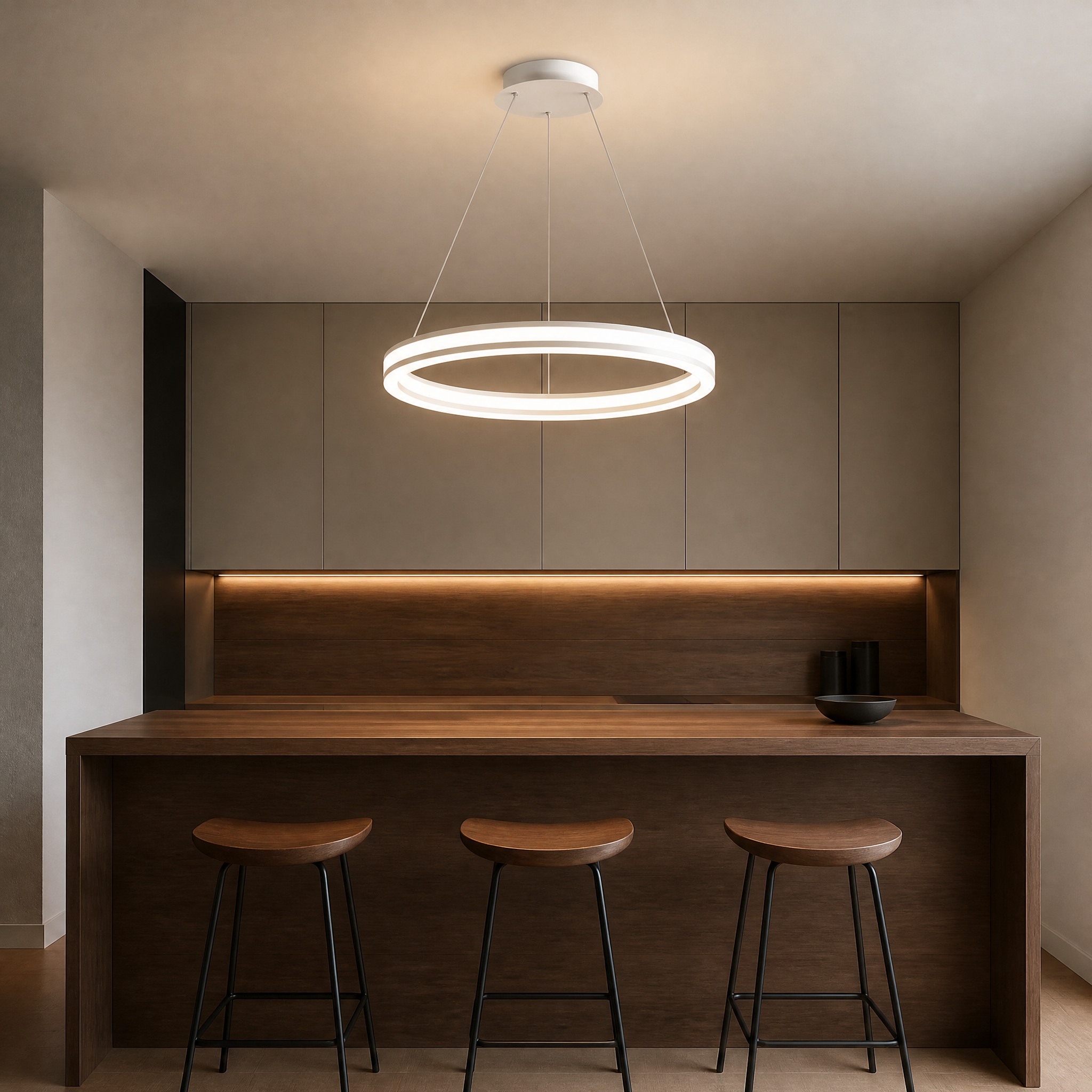 Suspension Anneau LED Blanc 30cm Blanc chaud (3000K)