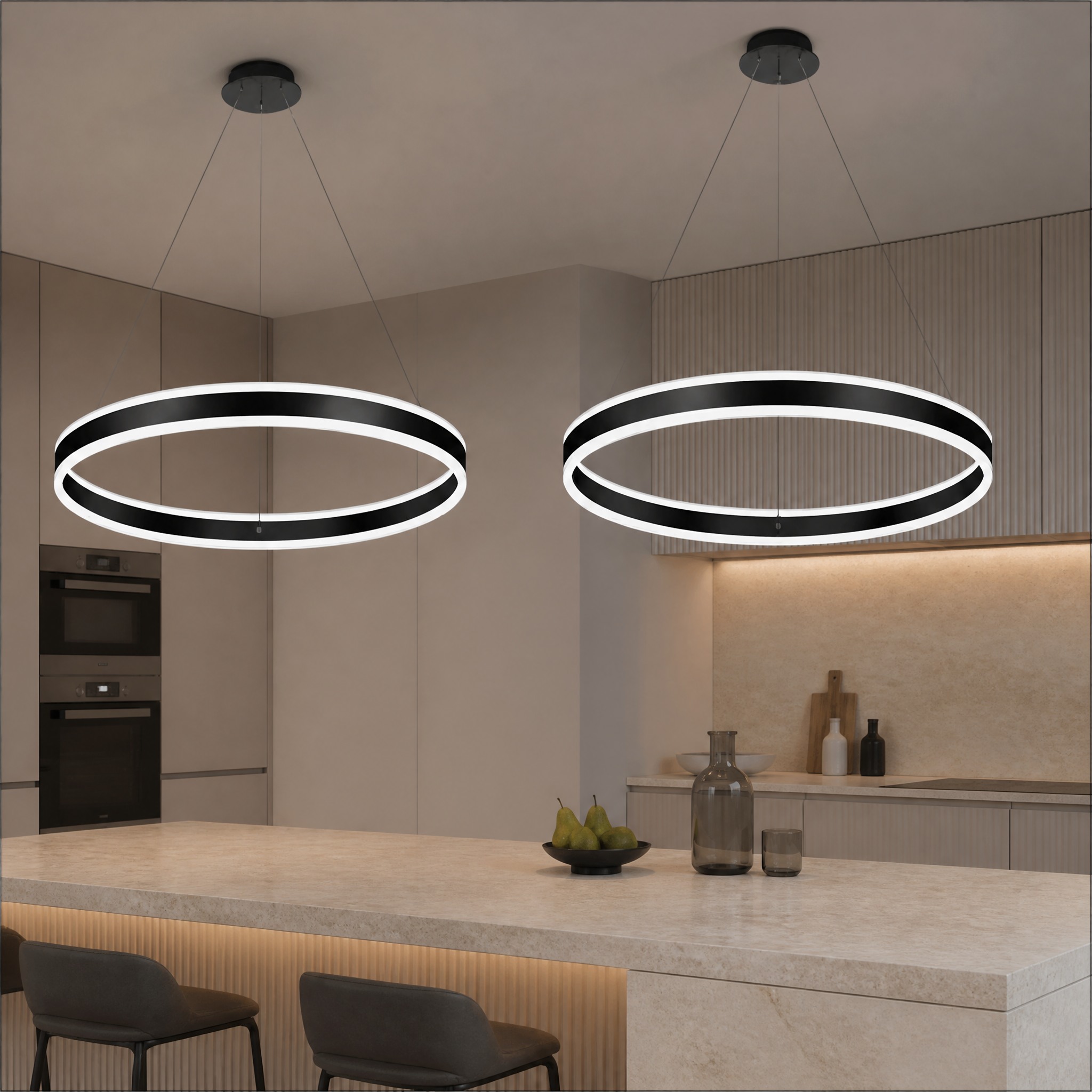 Suspension Anneau LED aluminium