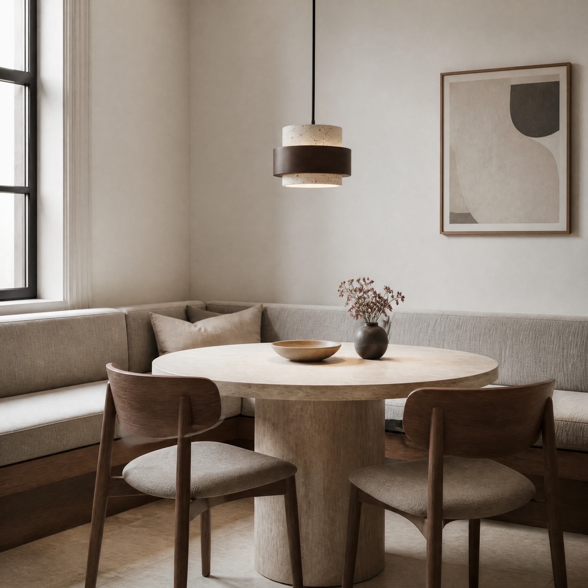 Suspension Bois et Pierre suspension lumineuse
