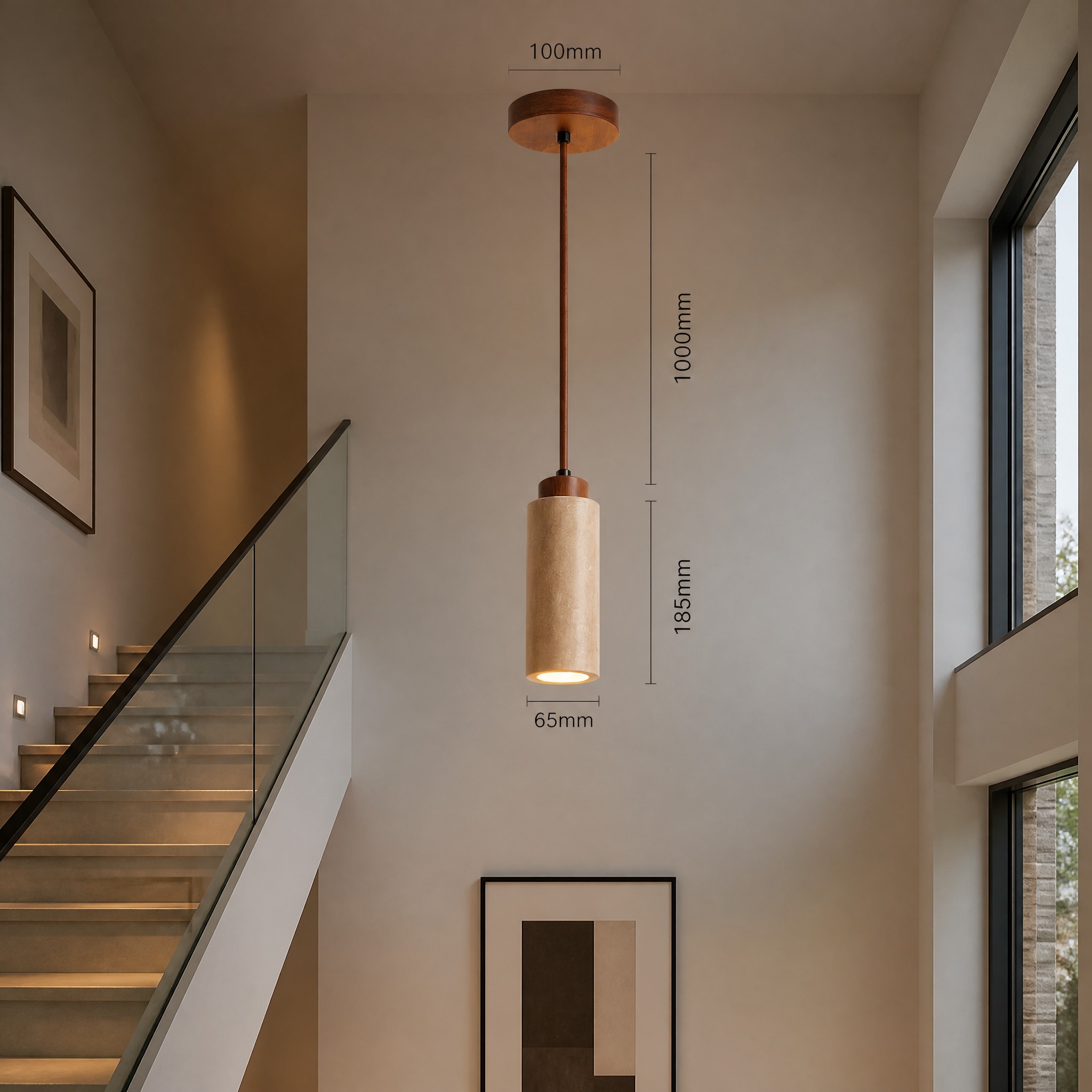 Suspension en Travertin pour couloir