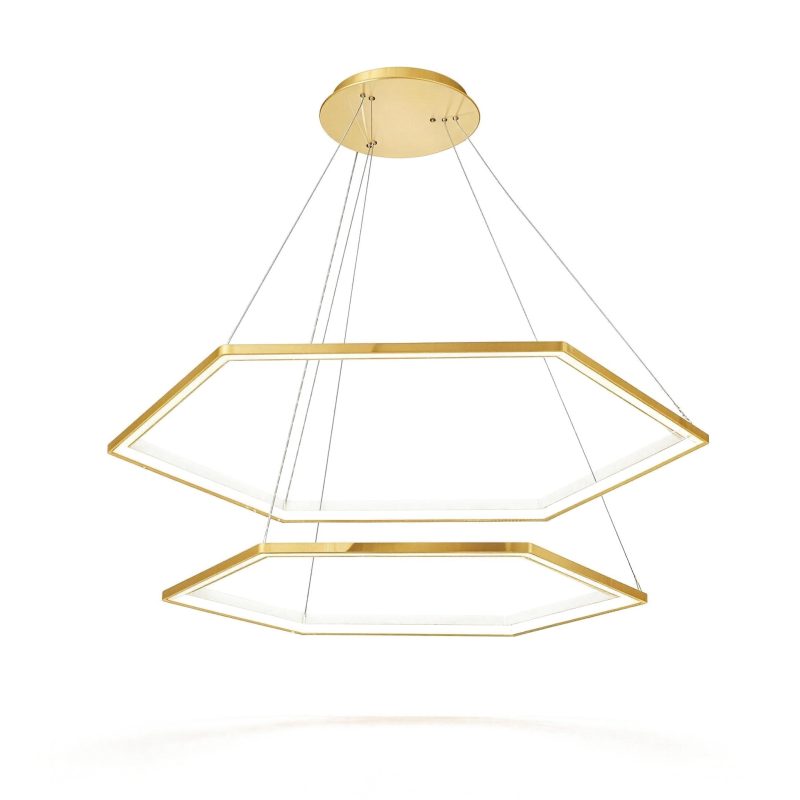 Suspension Hexagonale Dorée