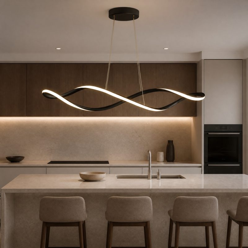 suspension-led-noire-1 Suspension LED Noire Noir mat
