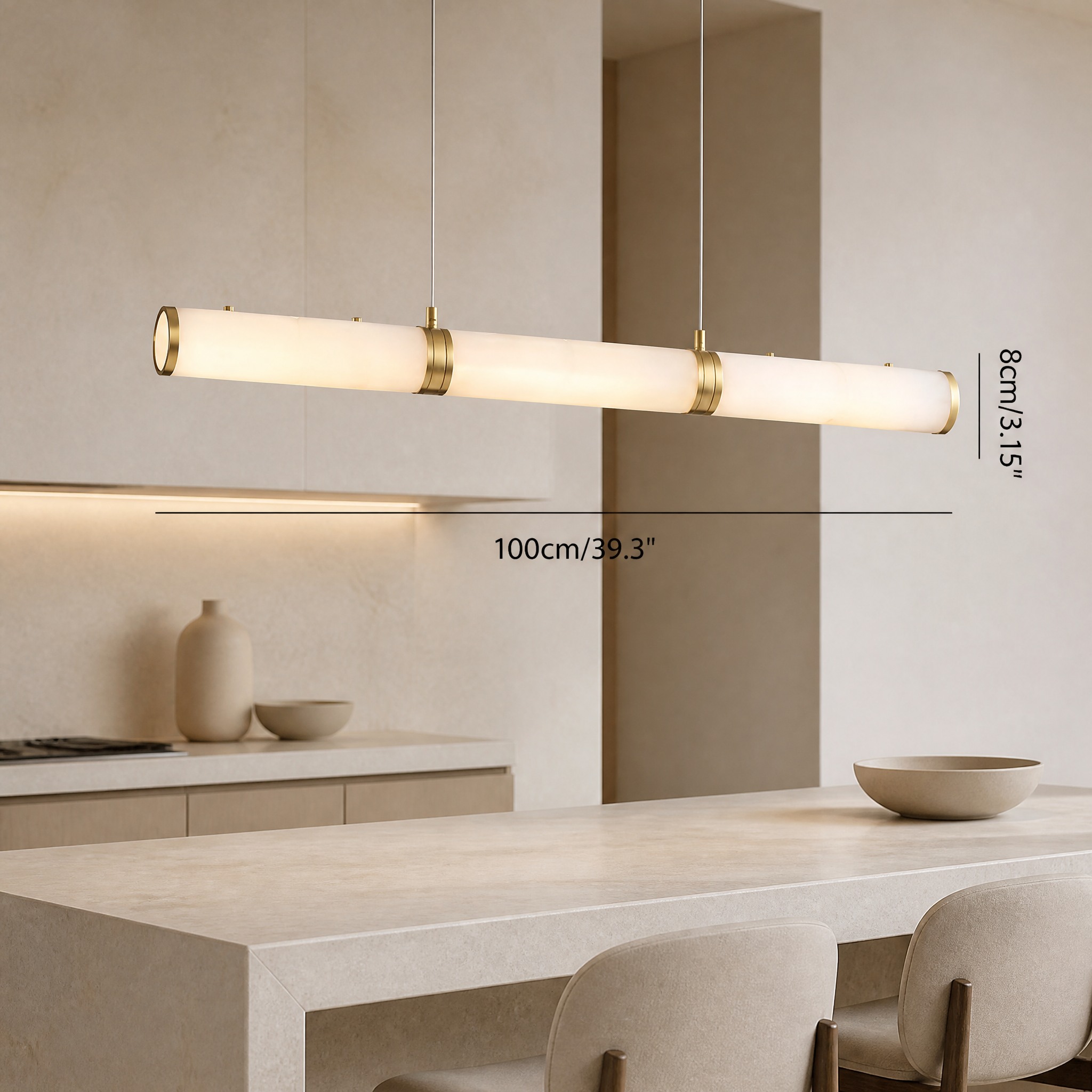 Suspension Linéaire Dorée 100 cm
