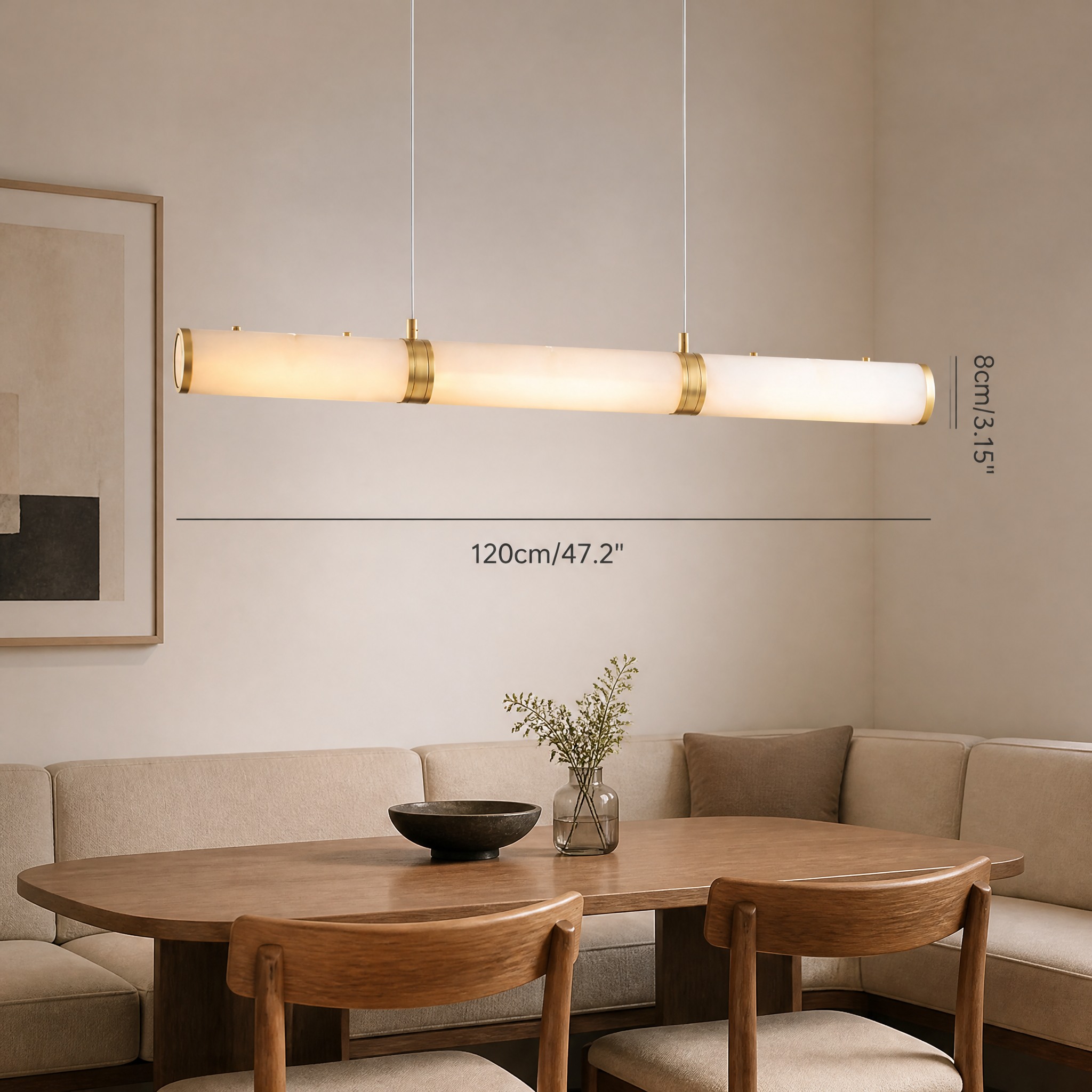 Suspension Linéaire Dorée 120 cm