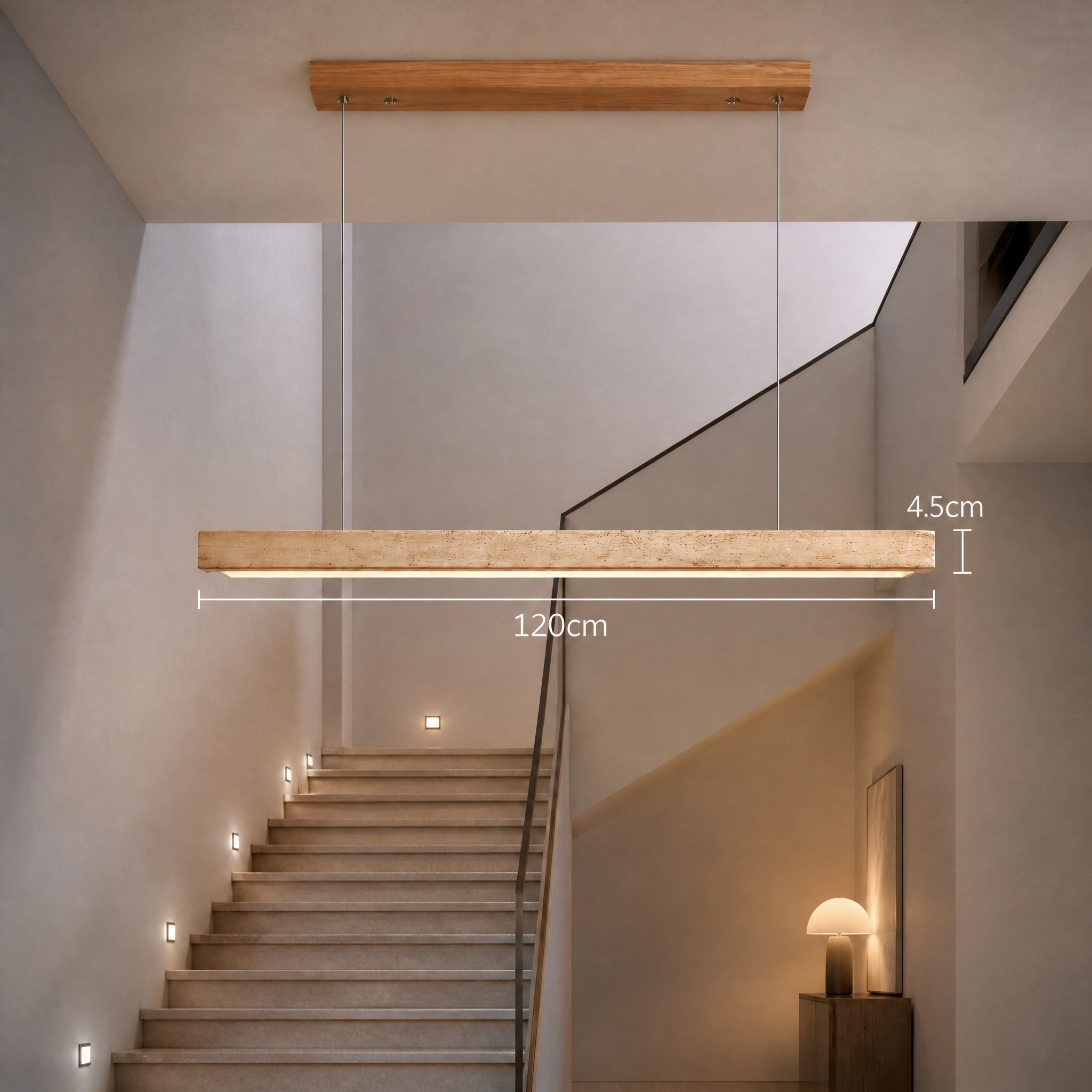 Suspension Linéaire Travertin Clair 120cm