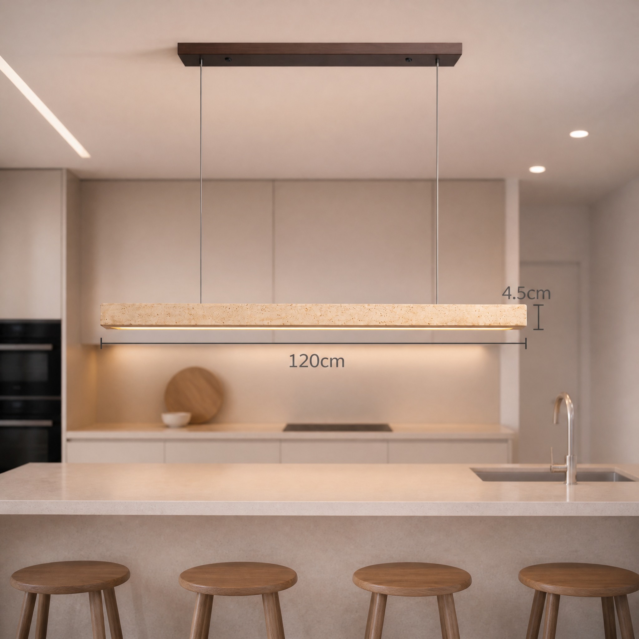Suspension Linéaire Travertin Foncer 120cm