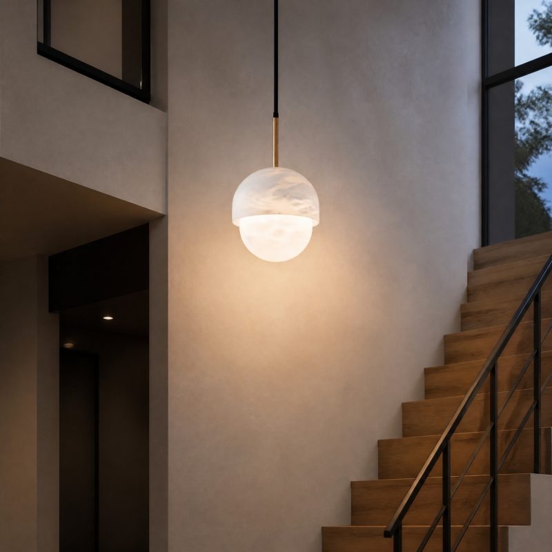 suspension-marbre-blanc-2 Suspension Marbre Blanc suspension lumineuse sphérique