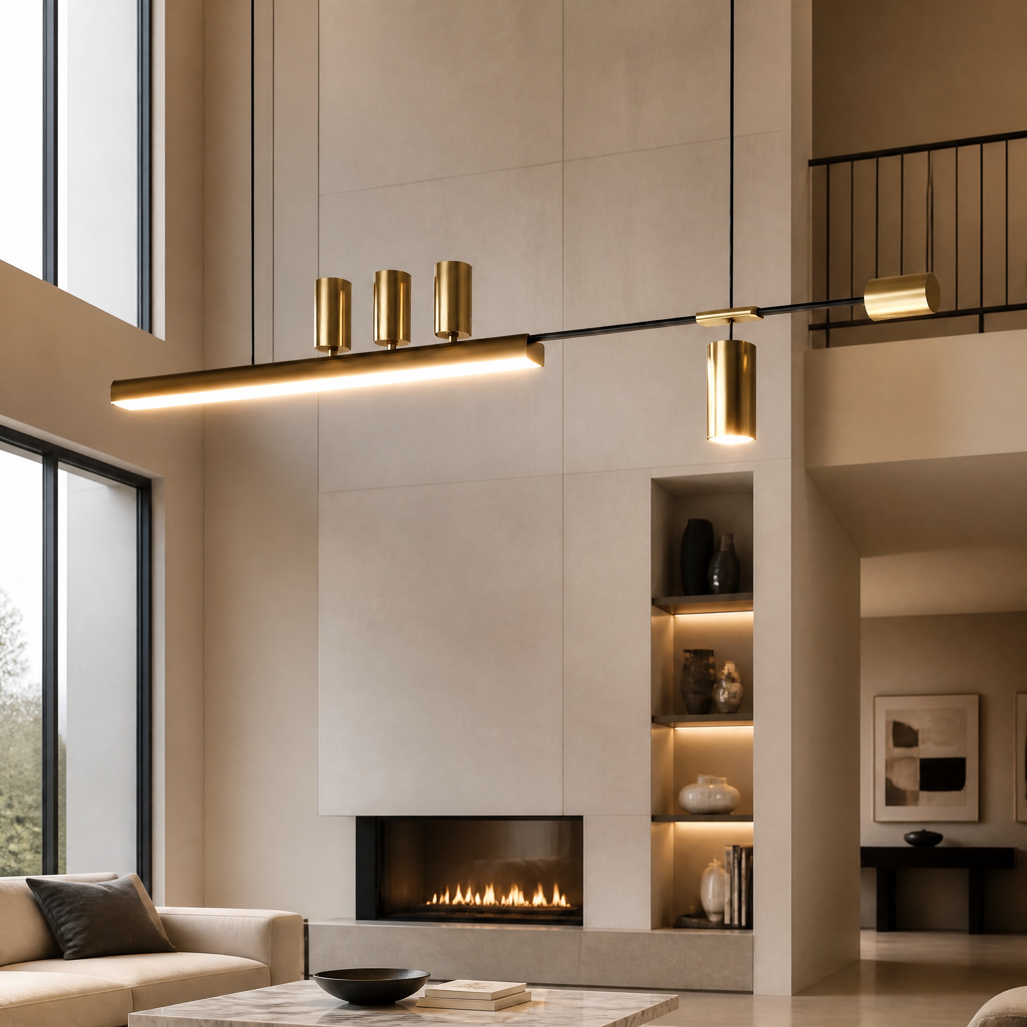 Suspension Minimaliste LED suspension linéaire LED