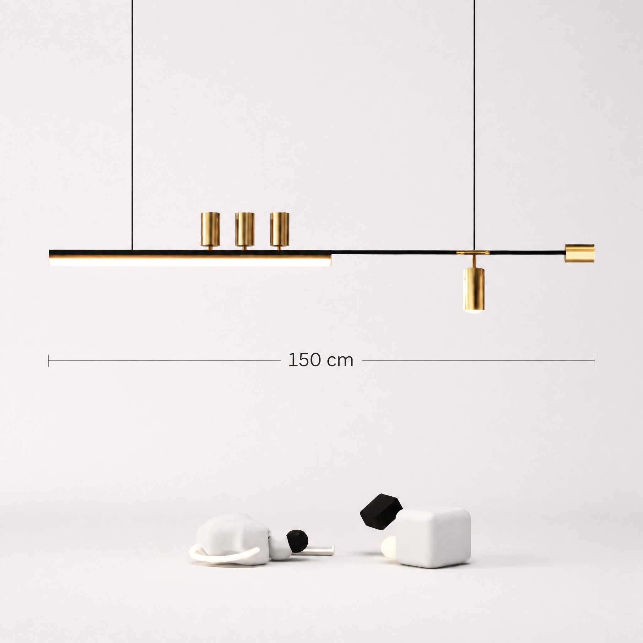 Suspension Minimaliste LED longueurs 120, 150 ou 180 cm selon la variante