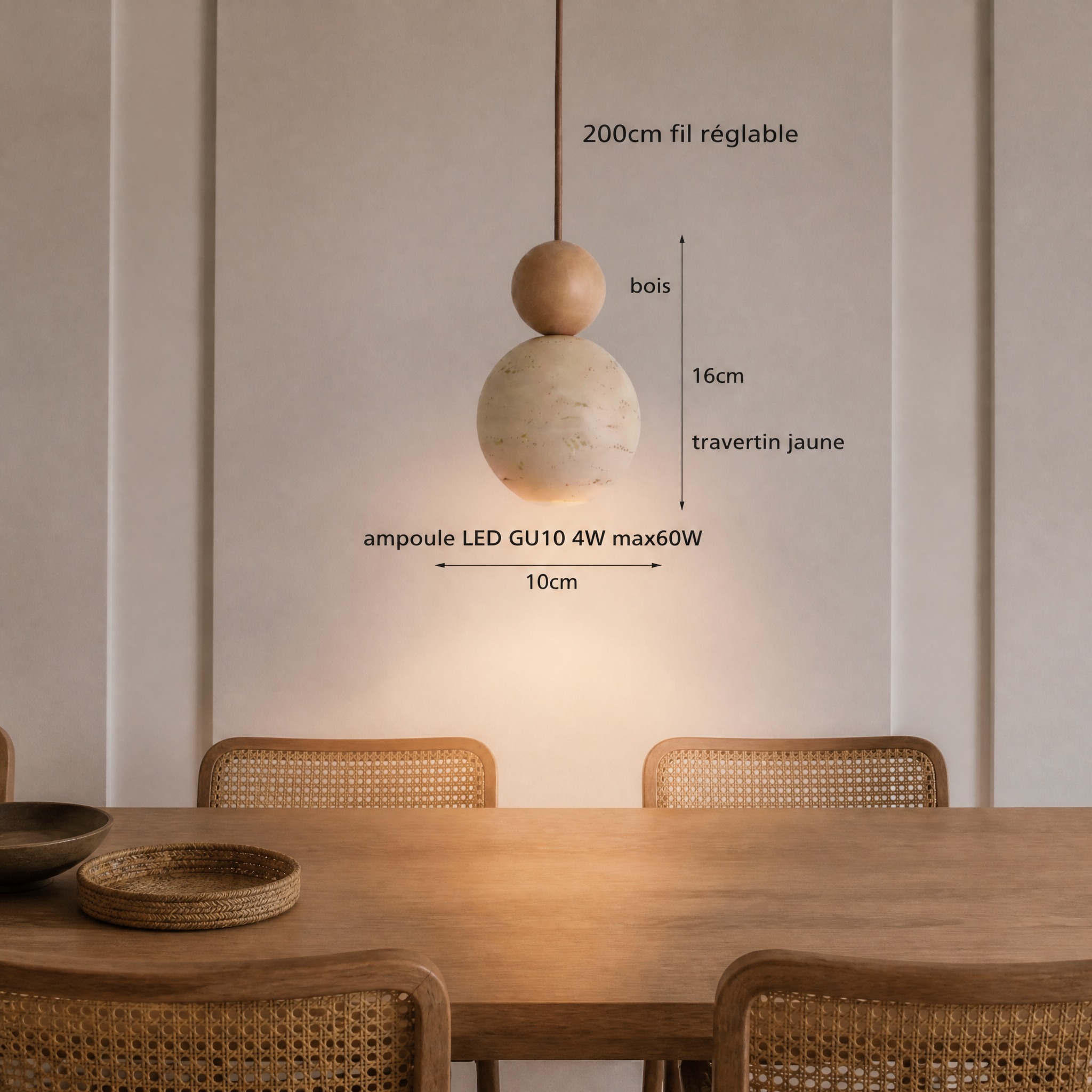 Suspension Pierre Naturelle G