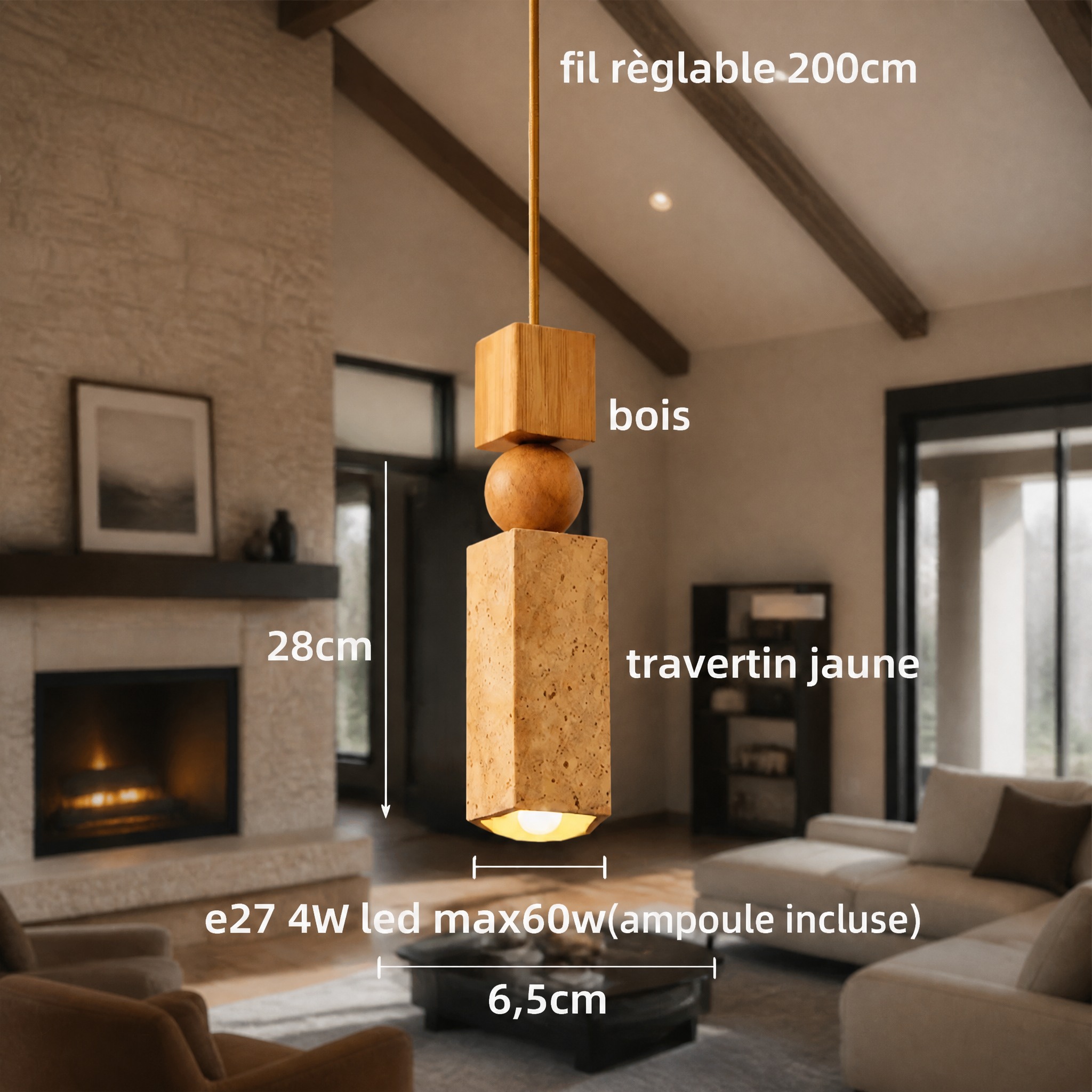 Suspension Pierre Naturelle J