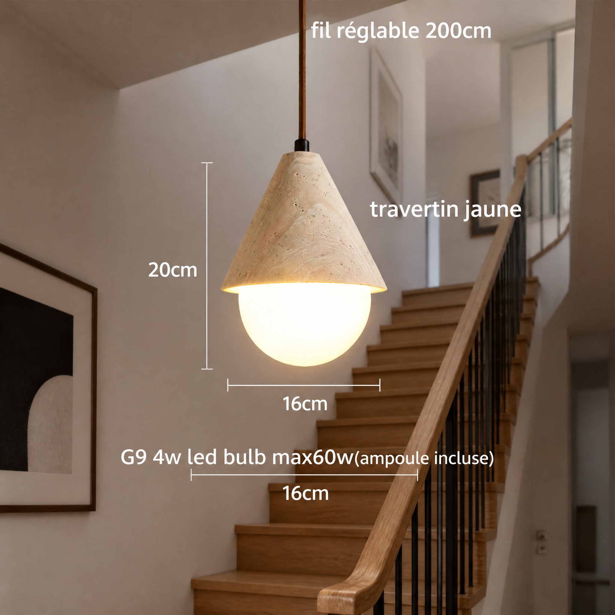 Suspension Pierre Naturelle N
