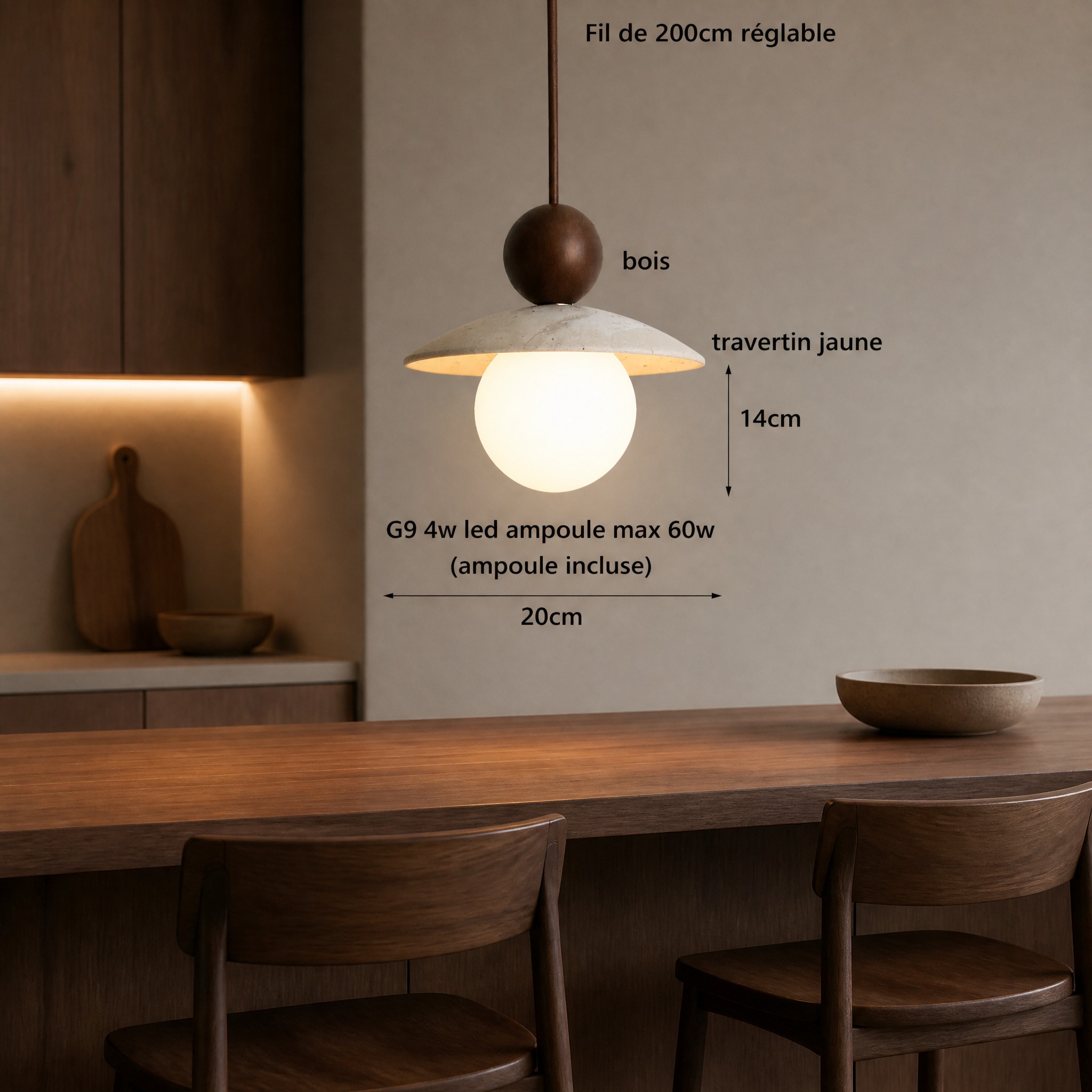 Suspension Pierre Naturelle P