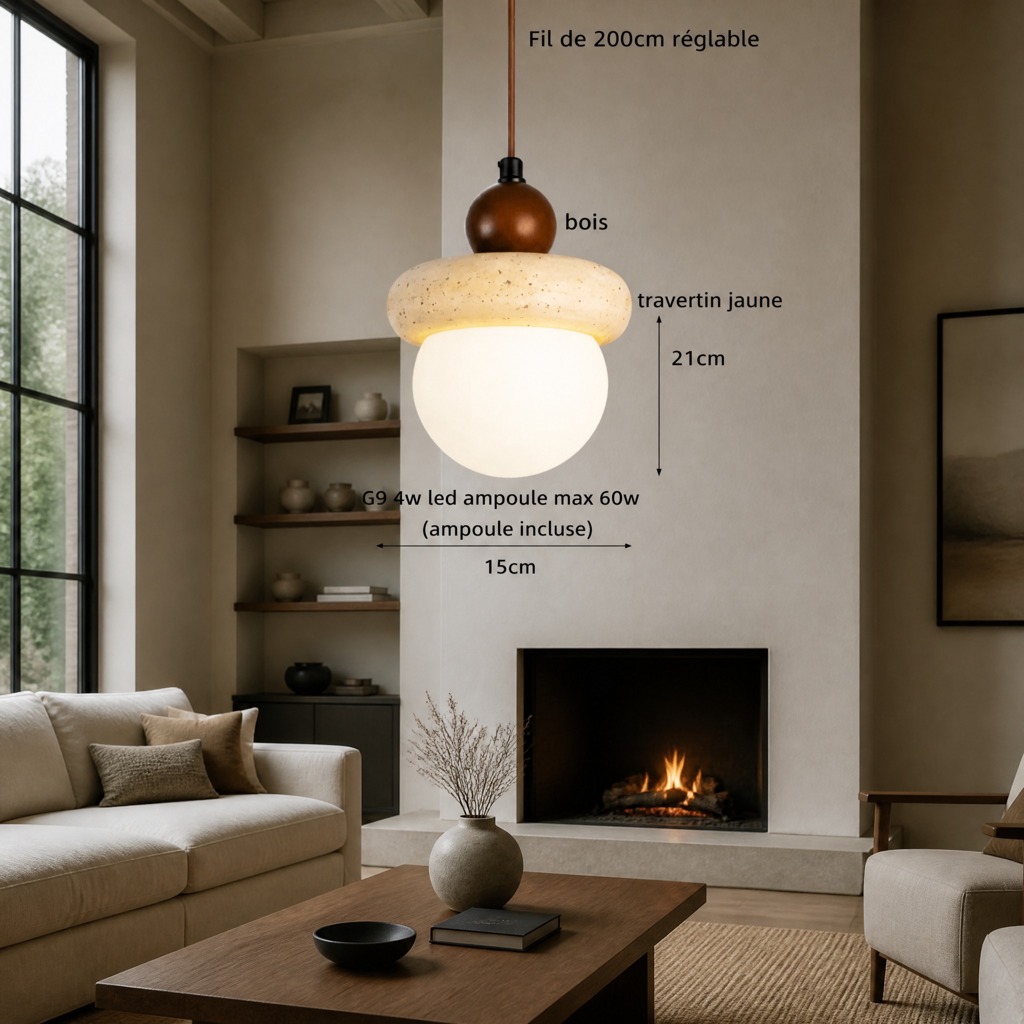 Suspension Pierre Naturelle R