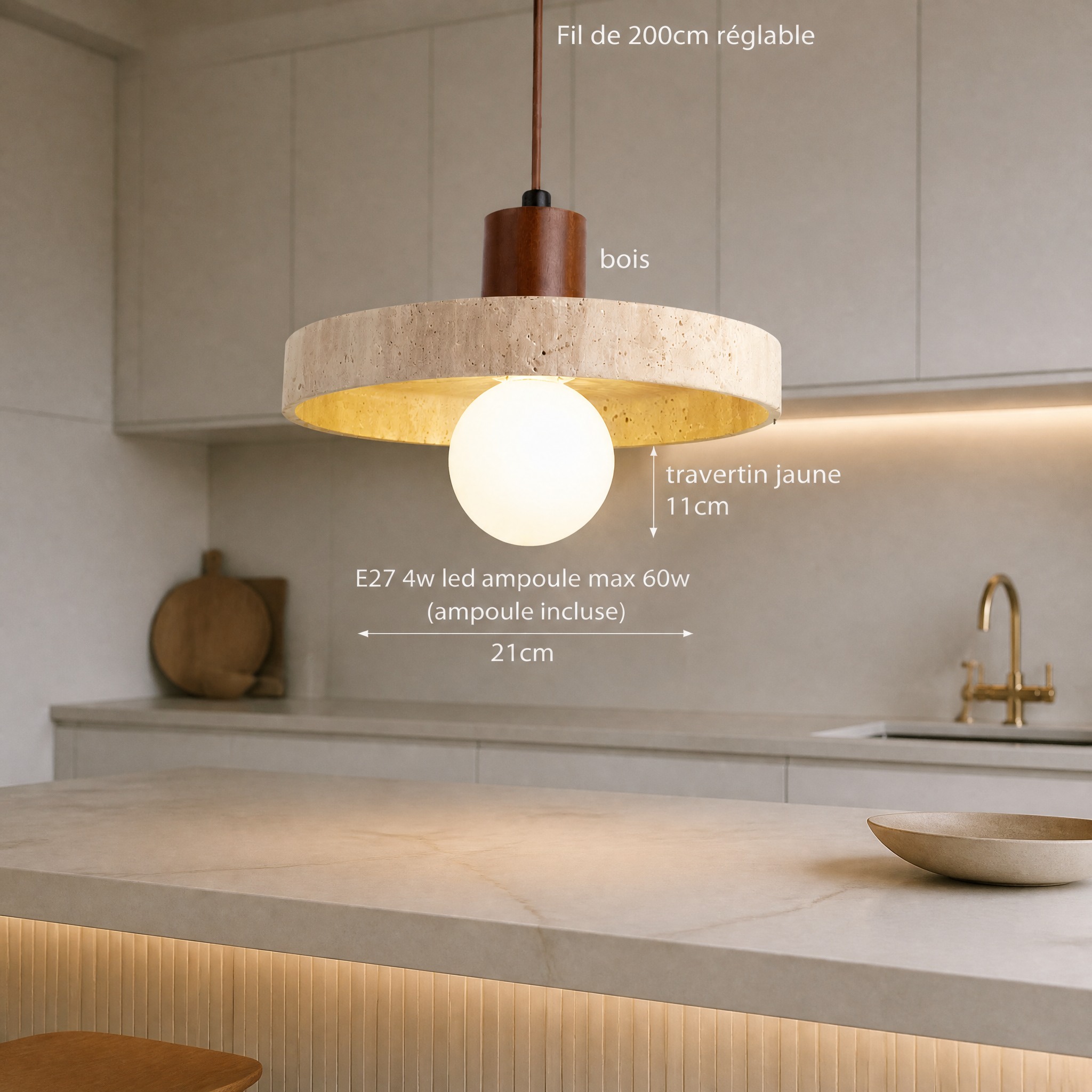 Suspension Pierre Naturelle T
