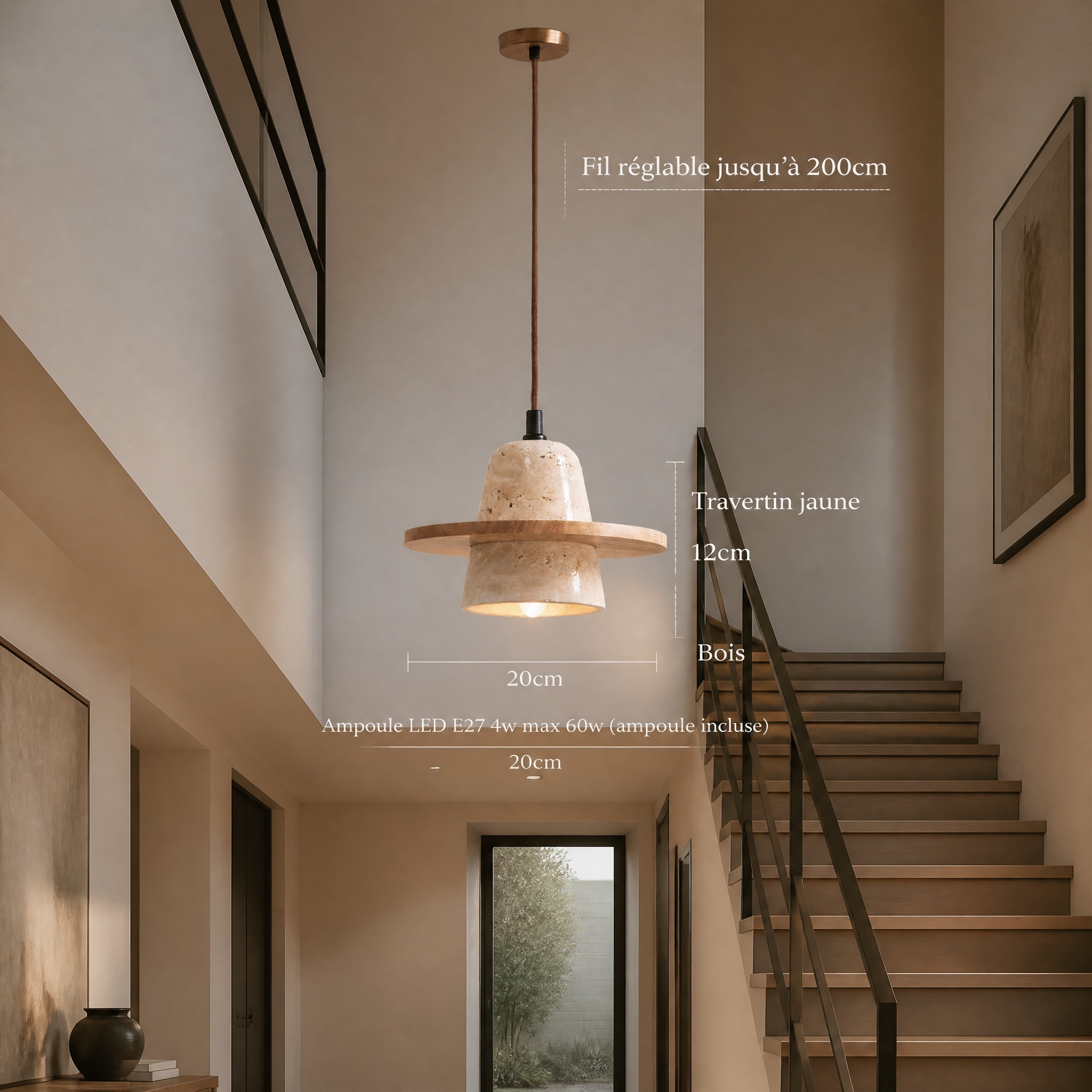 Suspension Pierre Naturelle B