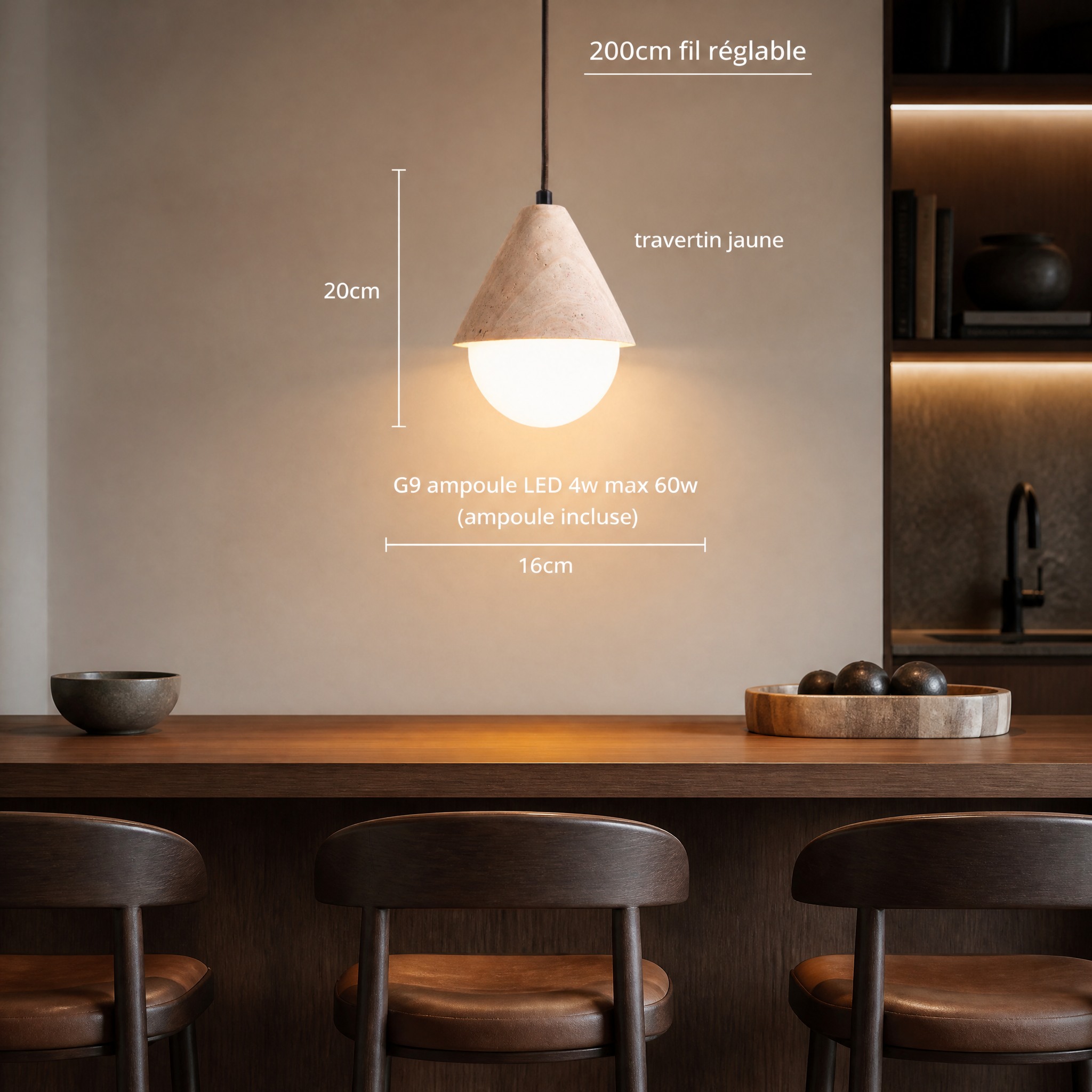 Suspension Pierre Naturelle C