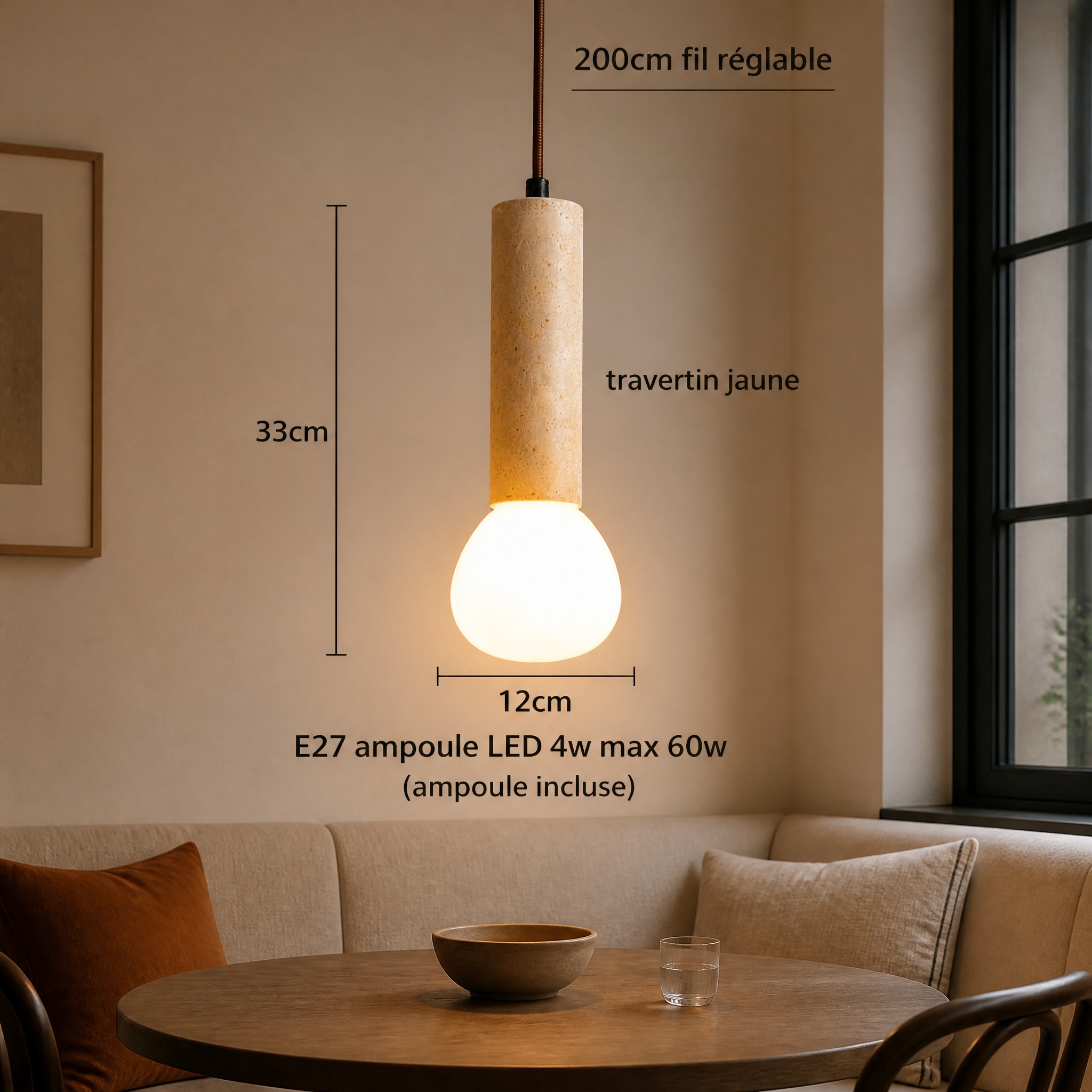 Suspension Pierre Naturelle E
