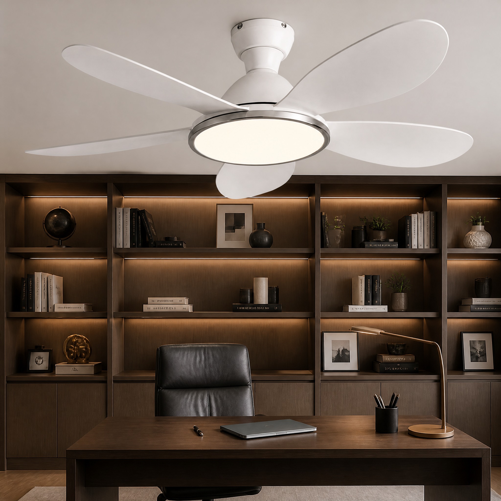 Ventilateur de Plafond Bois Clair Blanc Pure 132 cm