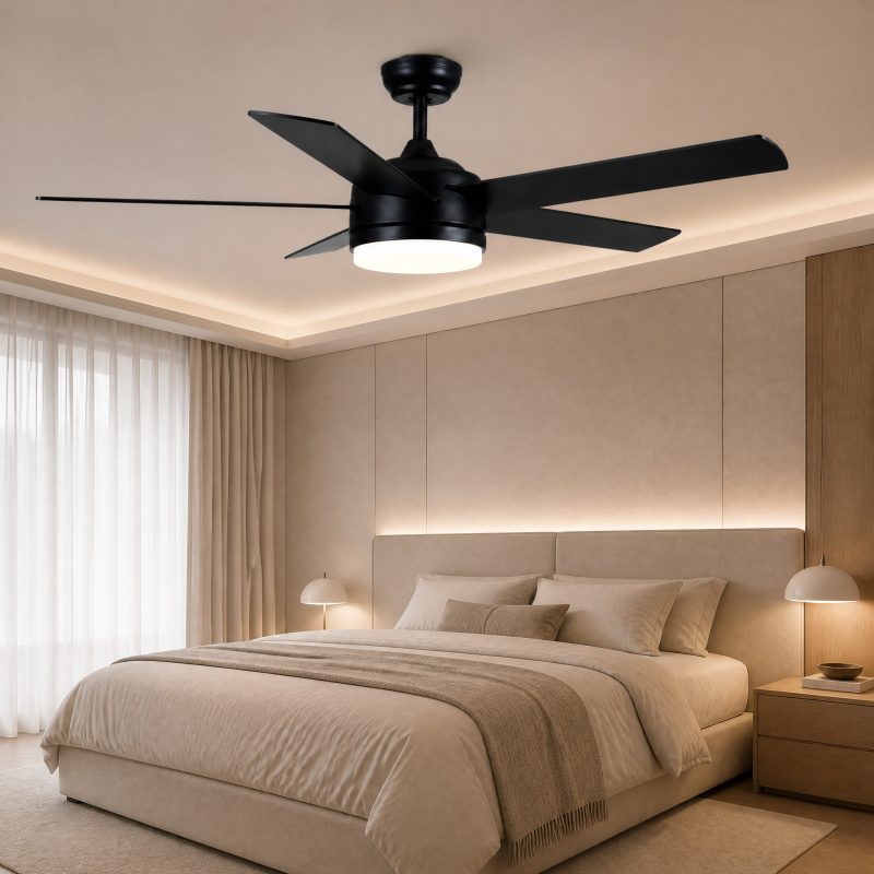 ventilateur-de-plafond-noir-led-1 Ventilateur de Plafond Noir LED ventilateur de plafond avec éclairage LED intégré