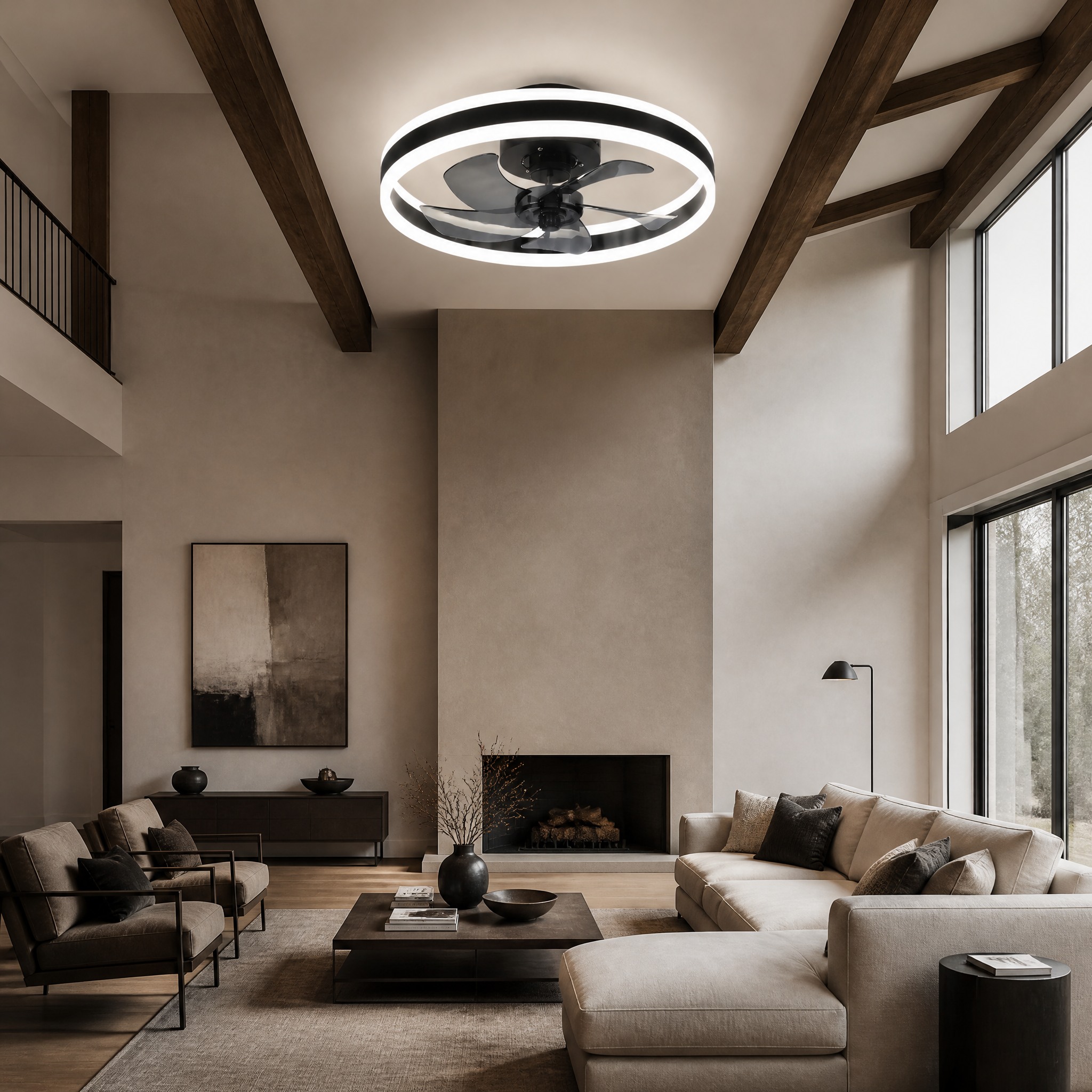 Ventilateur Plafonnier LED Noir