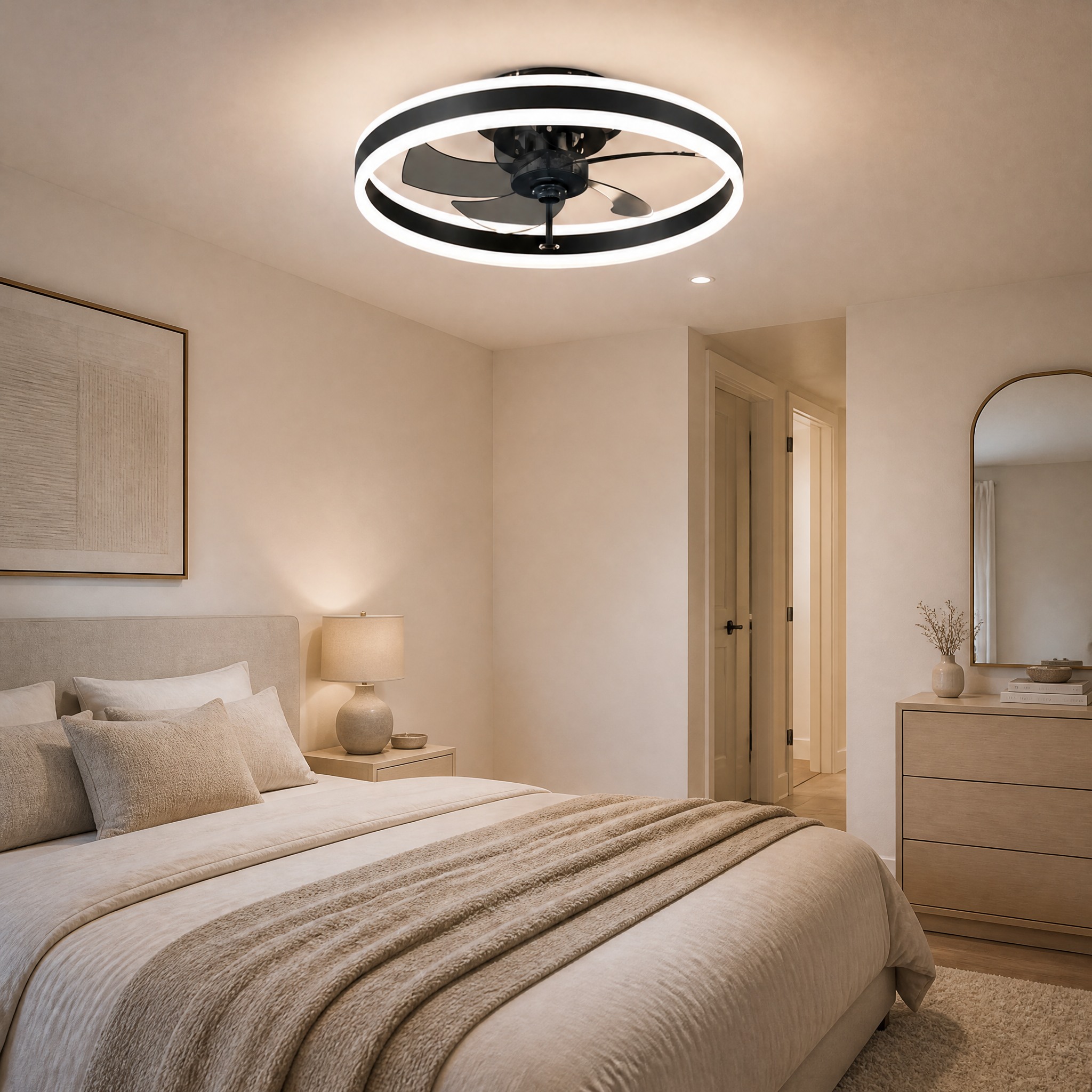 Ventilateur Plafonnier LED ventilateur plafonnier compact avec éclairage LED intégré