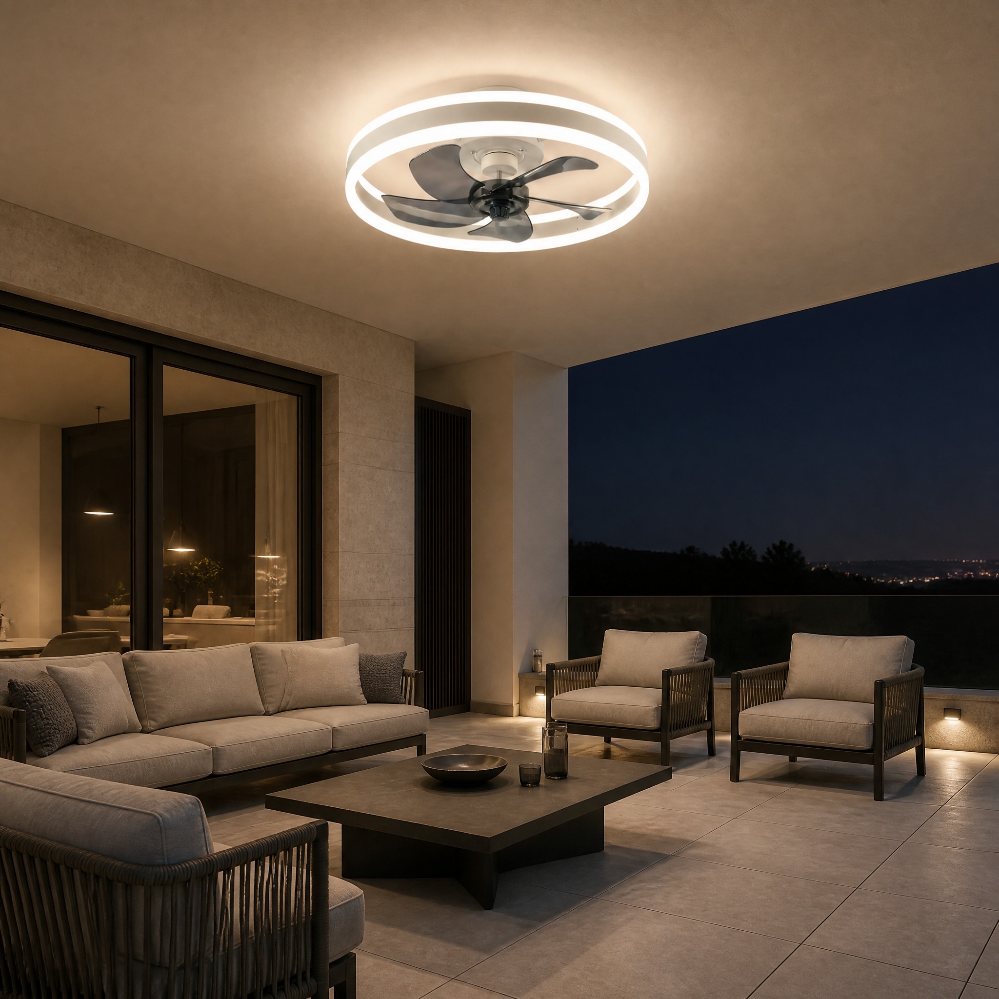 Ventilateur Plafonnier LED Gris